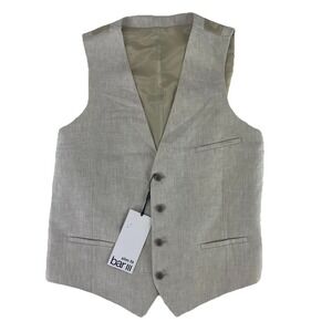 bar III Linen Slim Fit Suit Vest Mens Size Large Beige Tan